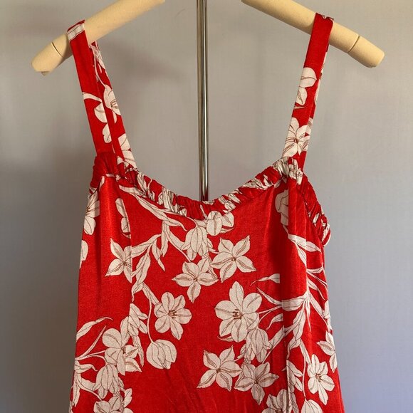 Zara Red & White Midi Dress Sleeveless Side Split Mermaidcore Bloomcore Size M - Picture 3 of 7